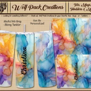 Personalizable Skinny Tumbler in Beautiful Colors and Gray