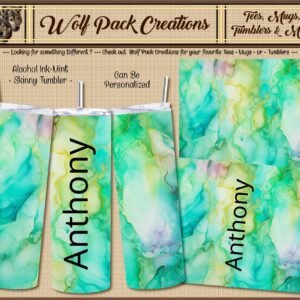 Personalizable Skinny Tumbler in Magnificent Mint