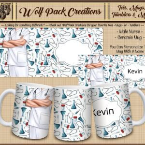 Personalizable Beautiful Ceramic Mug for the Male Nurse