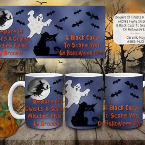 Adorable Ghosts and Goblins Ceramic Coffee Mug: Perfect for Every Sip