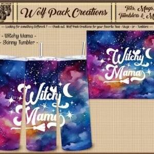 Beautiful Skinny Tumbler for the Witchy Mama