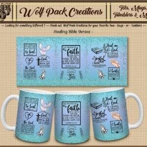 Beautiful Ceramic Mug with Healing Biblical Verses