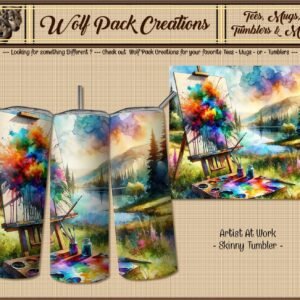 Beautiful Skinny Tumbler with an Artists Canvas