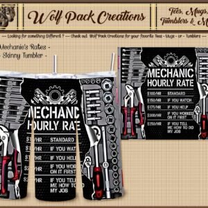 Manly Skinny Tumbler for Mechanics Hourly Rate