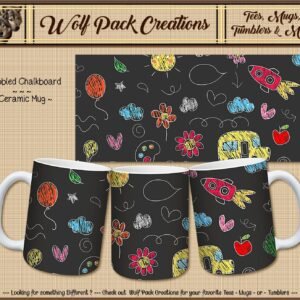 Beautiful Ceramic Mug: Scribbled Chalkboard