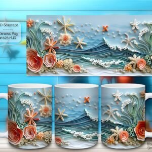 Beautiful 3D Seascape Design on a Ceramic Mug
