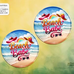 Beautiful Beach Babe Car Coasters