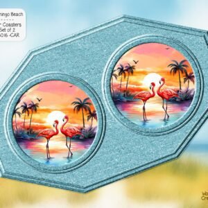Beautiful Flamingo Beach Car Coasters