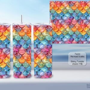 Beautiful Mermaid Scales Design on Skinny Tumbler