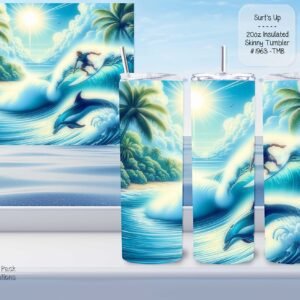 Beautiful Stainless Steel Skinny Tumbler: Surf Up