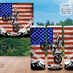 Discover Our 20 Ounce Skinny Insulated Stainless Steel Dirt Bike Tumbler