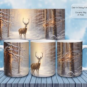 Cozy Up with Our Deer and Winter Themed Ceramic Coffee Mugs