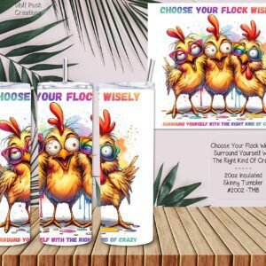 Stay Hydrated with the Insulated Skinny Tumbler Adorned with Crazy Birds and a Touch of Humor