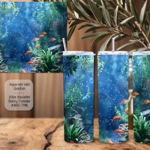 Beautiful Stainless Steel Skinny Tumbler for Aquarium Lovers