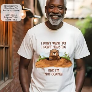Unisex Polyester Short Sleeve Shirt: Groundhog Doesn't Want To Come Out