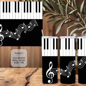 Beautiful Piano Design on Skinny Tumbler