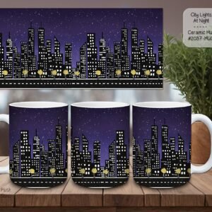 Discover the City Lights at Night on this Ceramic Mug