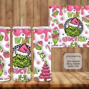 Get into the Grinch Era with Our 20 Ounce Stainless Steel Skinny Tumbler