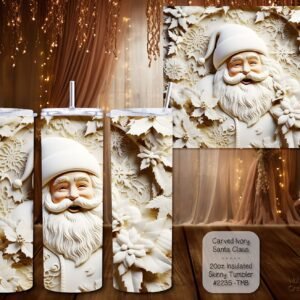Carved Ivory Santa Insulated Skinny Tumbler - 20 Ounce Delight