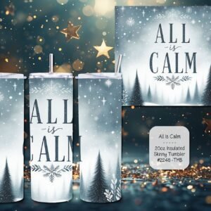 Explore the Elegance of Our 20 Ounce Stainless Steel Snowy Skinny Tumbler