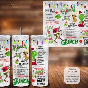 Stylish Holiday Stainless Steel Tumbler: Grinch's To Do List