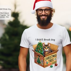 Festive Cat-Themed Short Sleeve Shirt for Everyone