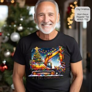 Stylish and Festive Short Sleeve Shirt: I Dig Christmas