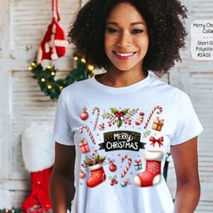 Stylish and Festive Short Sleeve Shirt: Merry Christmas