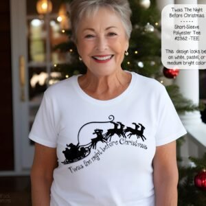 Stylish and Festive Short Sleeve Shirt: Twas the Night Before Christmas