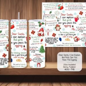 Beautiful Holiday Stainless Steel Tumbler: Pass the Eggnog