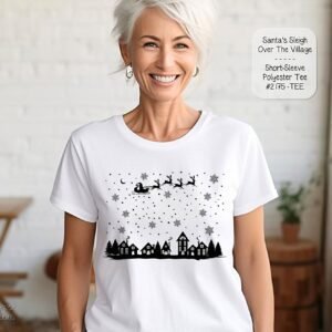 Unisex Short Sleeve Shirt: Santa's Sleigh Design