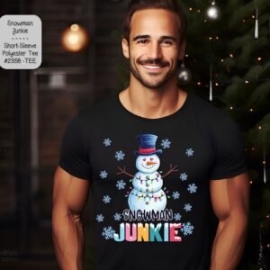 Beautiful Holiday Short Sleeve Shirt: Snowman Junkie