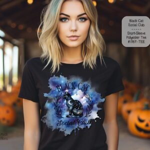 Beautiful T-Shirt: Cosmic Black Cat Design