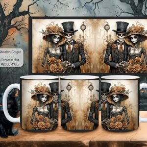 Skeleton-Themed Ceramic Coffee Mugs: Perfect for A Spooky Couple