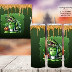 Introducing the 20 Ounce Insulated Stainless Steel Swampy Toad Skinny Tumbler