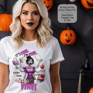 Unisex Halloween Short Sleeve Shirt for the Teacher who is "fine"