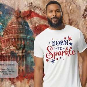 Beautiful Short Sleeve Shirt: Born to Sparkle