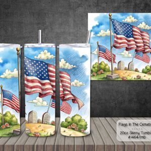 Skinny Tumbler featuring Cemetery Flags