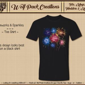 Beautiful Short Sleeve Shirt: Fireworks and Sparkles