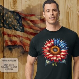 Beautiful Patriotic Sunflower on a Short Sleeve Shirt