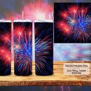 Dazzling Fireworks Display on Skinny Tumbler