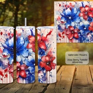 Beautiful Watercolor Flowers on a Skinny Tumbler
