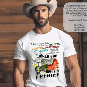 Unisex Short Sleeve Shirt: 'God Made A Farmer' Design