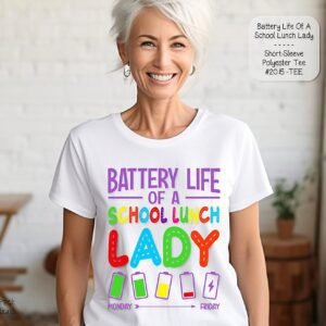 Stylish Short Sleeve Shirt: Battery Life of the Lunch Lady