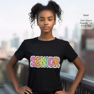 Versatile Unisex Polyester Short Sleeve Shirt for School Seniors