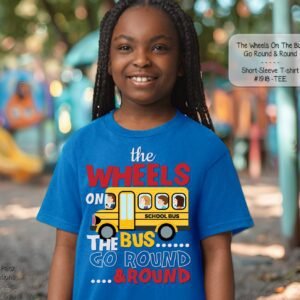 Stylish Bus Design on Youth Short Sleeve Shirt