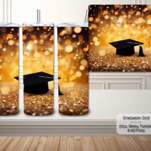 Beautiful Skinny Tumbler: Graduation Gold