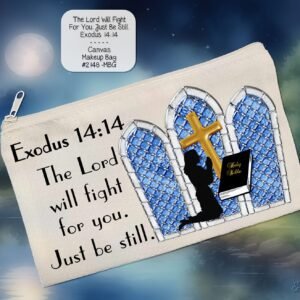 White Polyester Zipper Pouch: Just Be Still