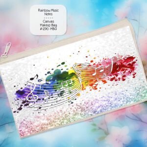 Rainbow Music Notes Zipper Pouch