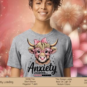 Highland Cow Anxiety Loading T-shirt - Short Sleeve